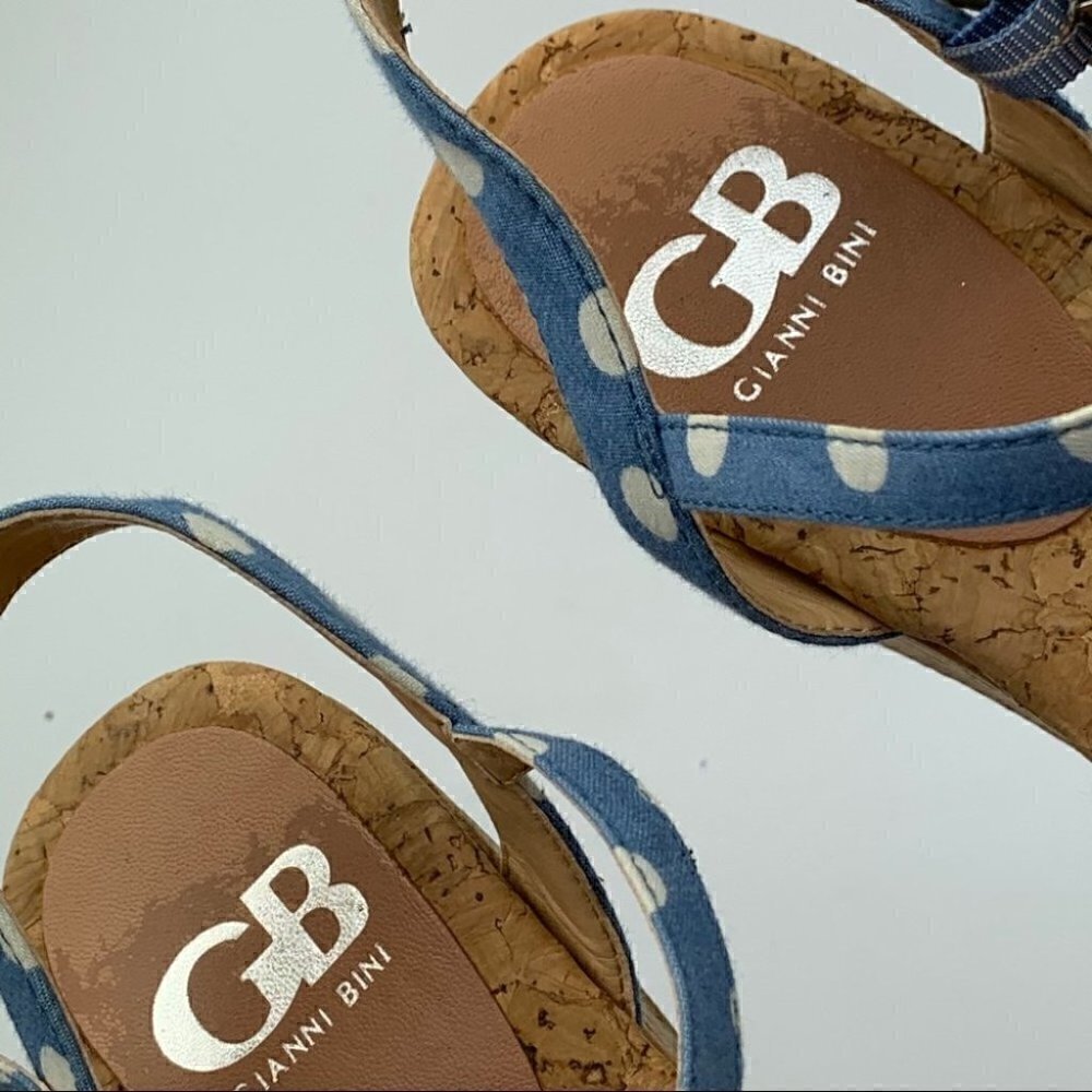 GB Gianni Bini sandals 7 polka dot cork platforms - Picture 10 of 13